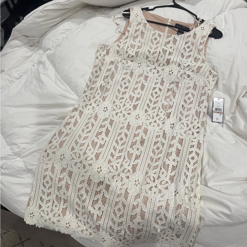 Jessica Howard White Floral Lace Dress – Size 12 – NWT